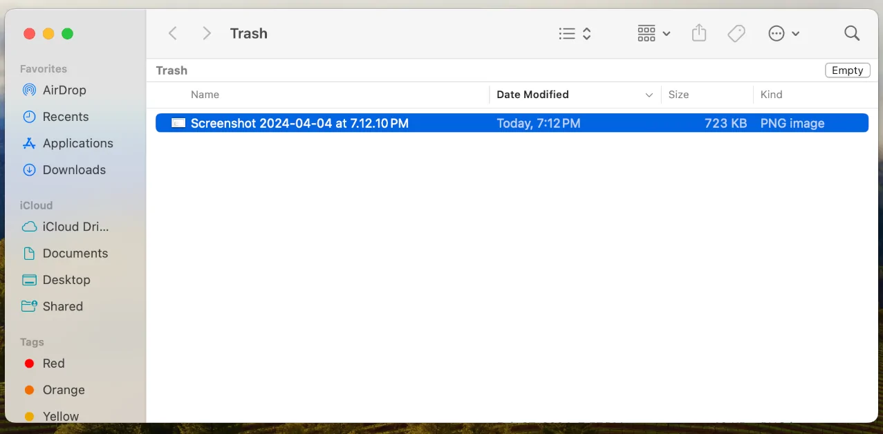 The Mac Trash folder.